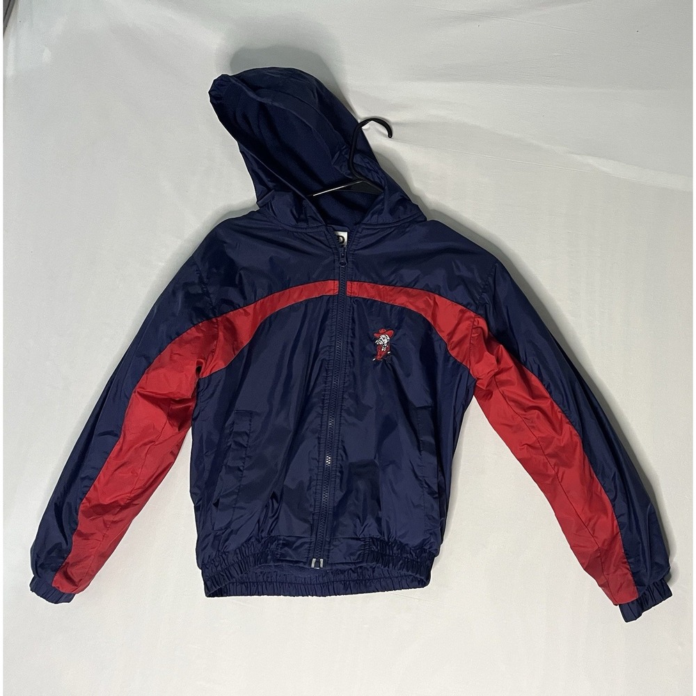 Red Oak Ole Miss Rebels Colonal Reb Hooded Jacket Youth Medium Blue Red Full Zip